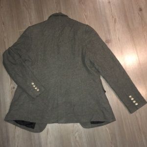 Grey blazer with silver button detailing